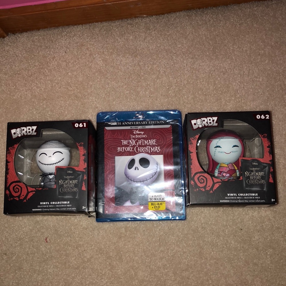 Nightmare before Christmas blu Ray DVD and figures
